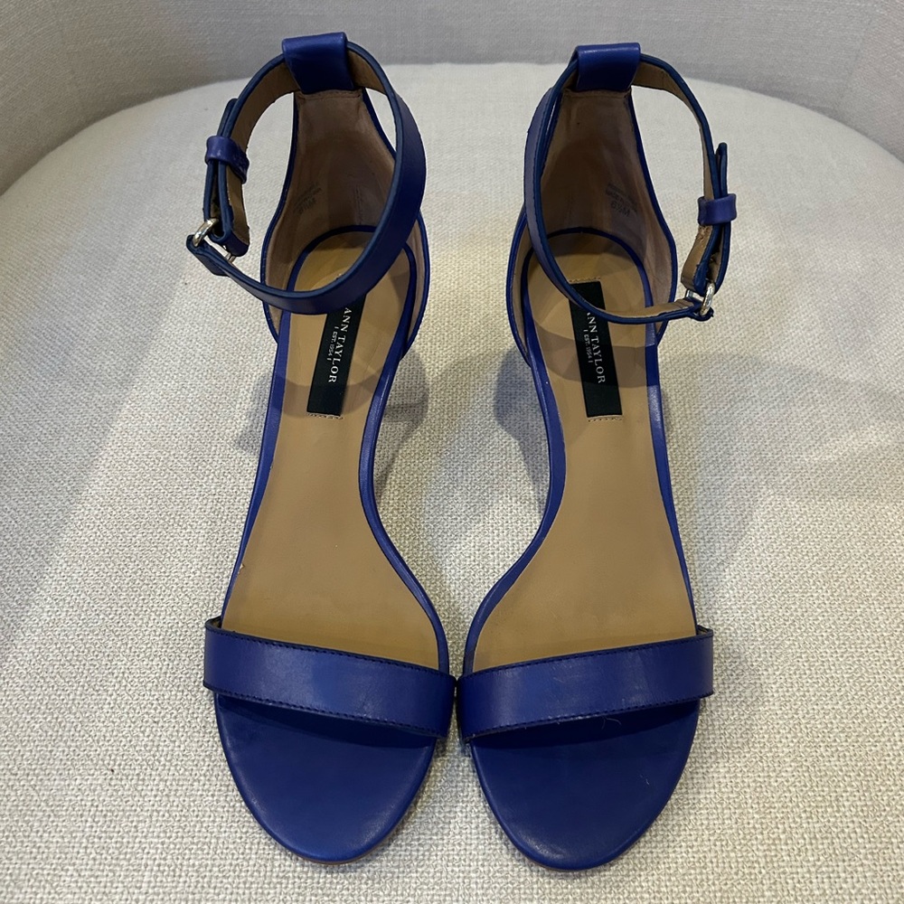 Ann Taylor Royal Blue Ankle Strap Heels
